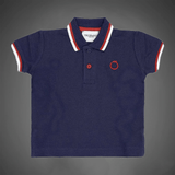 Navy blue greyhound logo, Polo T-shirt (Boy)