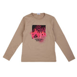 Beige full sleeve t-shirt with Pinko Up logo (Boy)