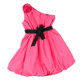 Pink off shoulder dress with logo belt (Girl)