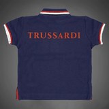 Navy blue greyhound logo, Polo T-shirt (Boy)