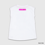 White sleeveless t-shirt with printed logo (Girl)