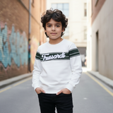 White Sweatshirt with Brushed Logo (Boy)