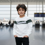 White Sweatshirt with Brushed Logo (Boy)