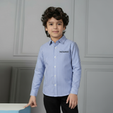 Classic striped blue shirt with embroidered logo (Boy)