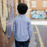 Classic striped blue shirt with embroidered logo (Boy)