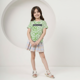 Green animal printed logo t-shirt (Girl)