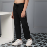 Black straight pants with printed logo (Boy)
