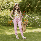Pink technical logo design pants (Girl)