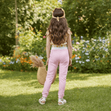 Pink technical logo design pants (Girl)