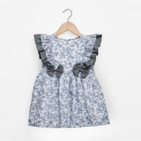 Double Ruffle Cool Blue Monochrome Frock