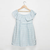 Peek-a-blue Off-shoulder Dress