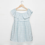 Peek-a-blue Off-shoulder Dress