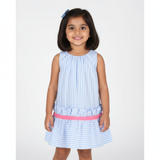 ⁠A-line striped dress with tiered hem (Girl)