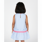 ⁠A-line striped dress with tiered hem (Girl)