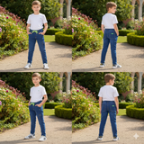 Blue stretch jeans with greyhound logo (Boy)