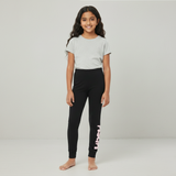 ⁠Black leggings with printed logo (Girl)
