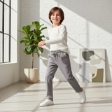 Grey tapered pants with logo (Boy)