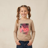 Beige full sleeve t-shirt with Pinko Up logo (Girl)