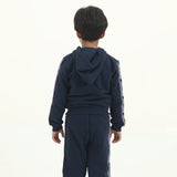 Navy blue zipper Hoodie with logo tape (Boy)
