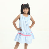 ⁠A-line striped dress with tiered hem (Girl)