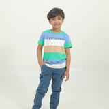 Muticoloured striped logo t-shirt (Boy)