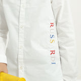 White Shirt with Vertical Embroidered logo (Boy)