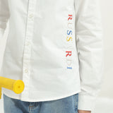 White Shirt with Vertical Embroidered logo (Boy)