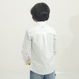 White Shirt with Vertical Embroidered logo (Boy)