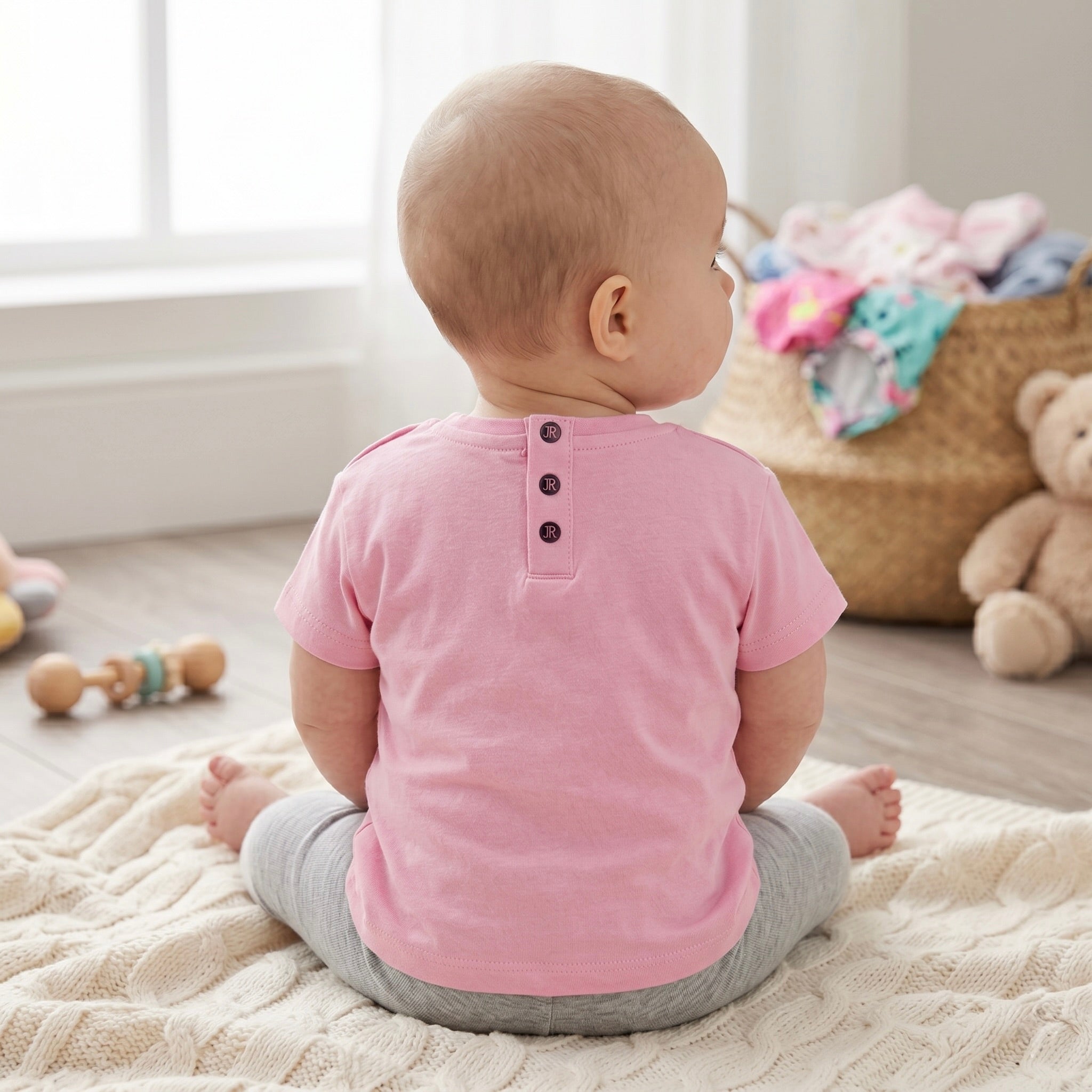 Pink RICH printed logo T-shirt 
